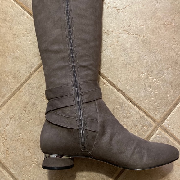 Karl Lagerfeld Buckle Riding Boots - Picture 3 of 5